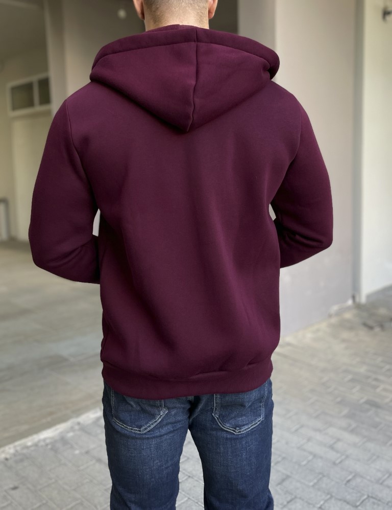 Everbest ανδρική Plus Size μπορντό ζακέτα φούτερ 251010 φωτογραφία